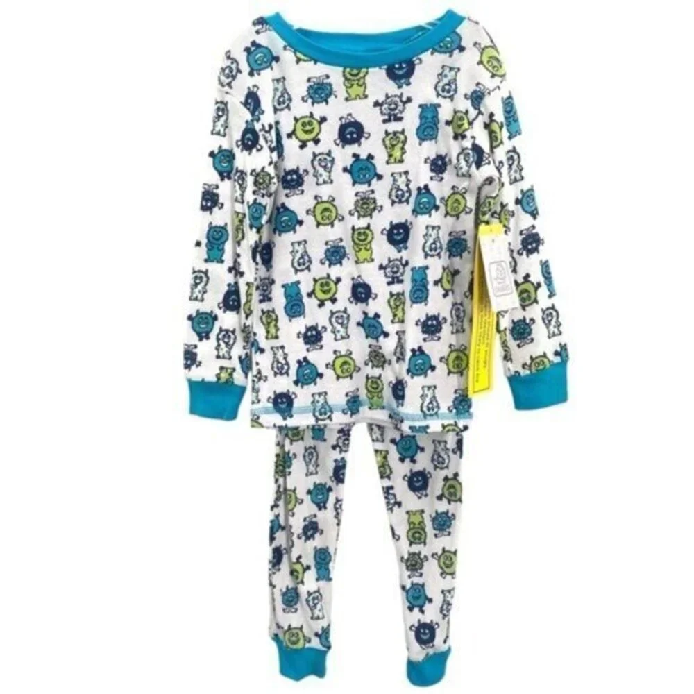 Boys Monster Print Knit Pajamas Set 4T
